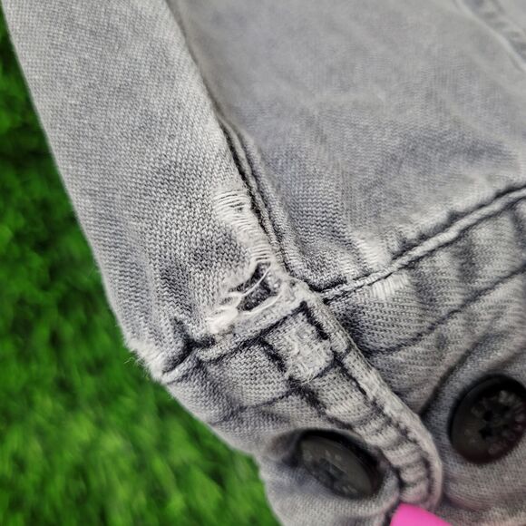 Harley-Davidson Denim Button Shirt Womens Medium 20x26 Gray - Picture 14 of 16